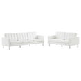 thumbnail image 4 of Modway Loft Tufted Vegan Leather 2-Piece Furniture Set in Silver White, 4 of 10