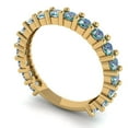 thumbnail image 2 of 1.26 ctw Wedding Band for Women - 14K Yellow Gold Blue Moissanite Stackable Eternity Ring, 2 of 6
