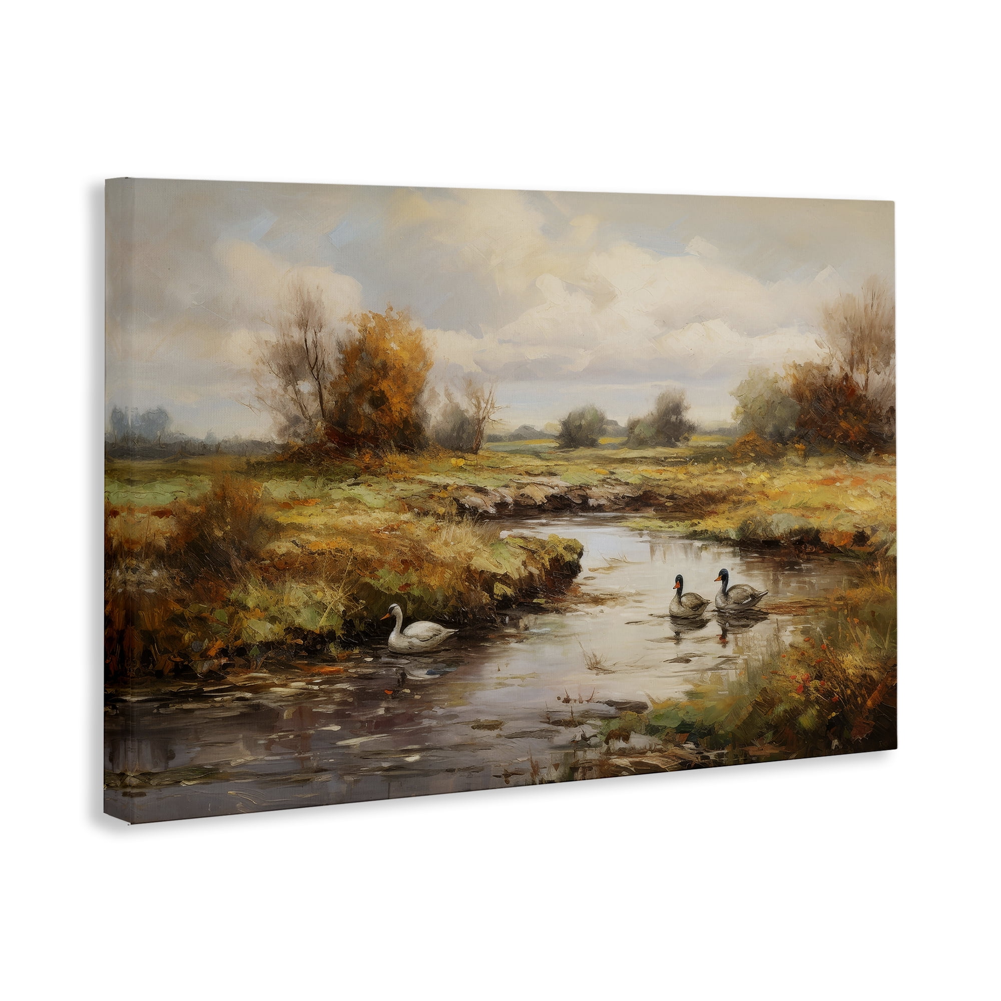 Stupell Industries Ducky Days Landscape Landscape & Nature Painting Wrapped Canvas Art Print Wall Art, 30 x 20