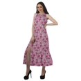 thumbnail image 3 of Moomaya Robe Imprimée Femme Fête Mariage Tenue de Soirée Col Halter Rayonne Robe Maxi, 3 of 4
