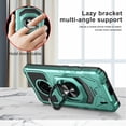 thumbnail image 3 of Compatible Case for Nokia C200 Case with Tempered Glass Screen Protector [Military Grade] Ring Car Mount Kickstand Shockproof Hard Phone Case - Teal, 3 of 7