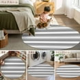 thumbnail image 6 of Grey White Ombre Stripe 3.3ft Round Rug, Farmhouse Modern Art Striped Non-Skid Rubber Backing Large Area Rugs - Living Room Bedroom Home Office, Indoor Floor Mat Carpets Washable Rug, 6 of 9