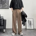 thumbnail image 4 of Pantalones de traje holgados marrones para hombre, pantalones rectos de verano para hombre, ropa de diseñador de lujo, nueva y elegante, ropa de trabajo clásica 2024, 4 of 4