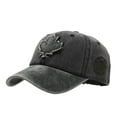 thumbnail image 2 of Helii Canada Maple Leaf Washed Cotton Baseball Cap Dad Hat: Color Block Contrast Brim Vintage Distressed Sun Hat with Adjustable Strap for Men Women Outdoor Sports Cap Silver,One Size, 2 of 8