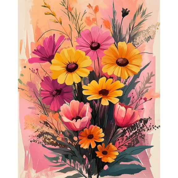 Paint by Numbers for Adults Kids Beginner Autumn Warm Sun Bouquet DIY Acrylic Painting by Numbers Kits with Brushes Acrylic Pigment Home Decoration Gifts 16 x 20 inch
