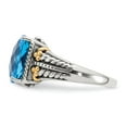 thumbnail image 3 of Solid 925 Sterling Silver 14k Yellow Gold Swiss Blue Topaz Engagement Ring Size 6, 3 of 7