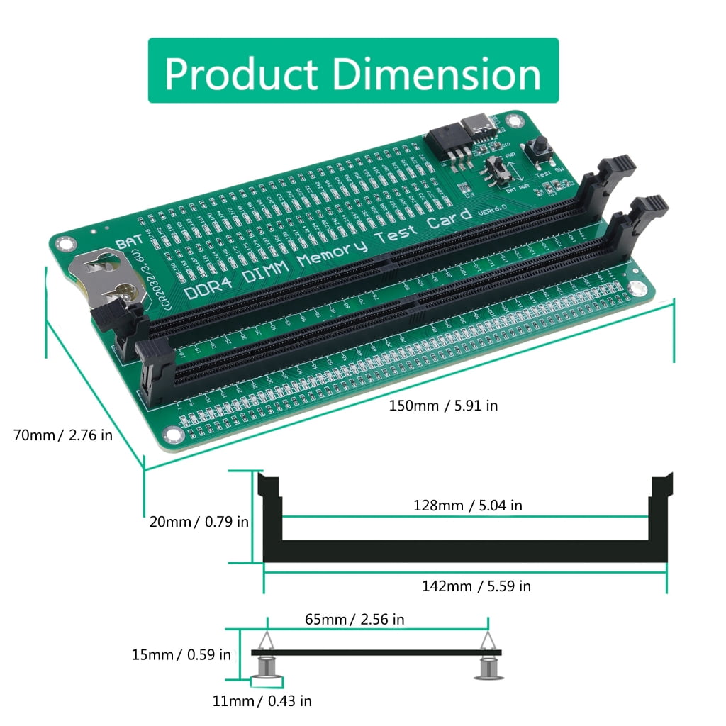 DDR4 DIMM Memory Tester DDR4 Memory Test Card with LED Indicators Desktop Computer for Desktop Computer DDR4