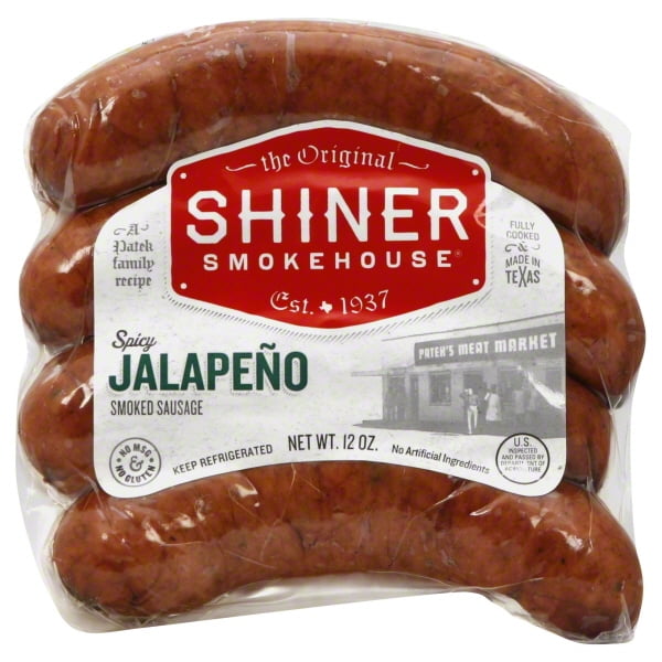 Shiner Smokehouse Jalapeno Smoked Pork & Beef Sausage, 12 Oz. Walmart