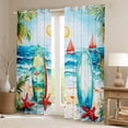 thumbnail image 2 of Erosebridal Beach Surfboard Curtains for Living Room, Summer Holiday 30%-50% Blackout Curtains Set of 2 (38x45), Cute Starfish Curtains Pack of 2, Window Drapes Room Decorative, 2 of 6