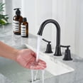 thumbnail image 3 of WOWOW 8 in. Widespread Double Handle Bathroom Faucet in Matte Black, 3 of 9