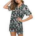 thumbnail image 6 of Otvok Pajamas for Women Summer Short Sleeve Tops and Shorts Soft Satin Silk Pj Set Sleepwear Loungewear 2 Piece Outfit, 6 of 6
