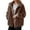 Brown_#08, variant on Sherpa Jackets Women Soft Comfy Fleece Zipper Cardigan Stand Collar Long Sleeve Drawstring Casual Coats with Pockets,Green XL