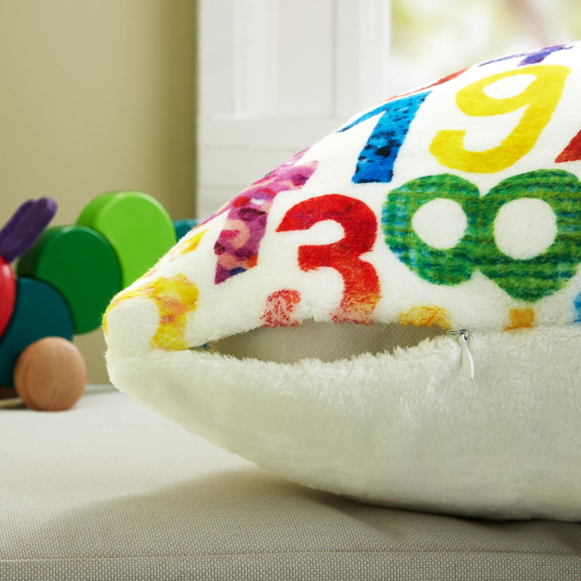 Eric Carle Washable 123 Count With Me Toddler Pillow, Multicolored, 18"x18"