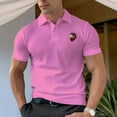 thumbnail image 6 of Red Lion Head Pattern Men's Cotton Polo Shirt, 6 of 16