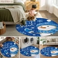 thumbnail image 6 of 7ft Round Rug, Blue Snowman Christmas Non-Skid Rubber Backing Large Area Rugs - Living Room Bedroom Home Office, Xmas Winter Snowflake Let Snow Indoor Floor Mat Carpets Washable Rug, 6 of 9