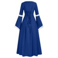 thumbnail image 5 of Huanglei Robe Femme Style Rétro Manches Trompette Longue Robe Vintage Longueur Médiévale Robe Gothique Femme, 5 of 5