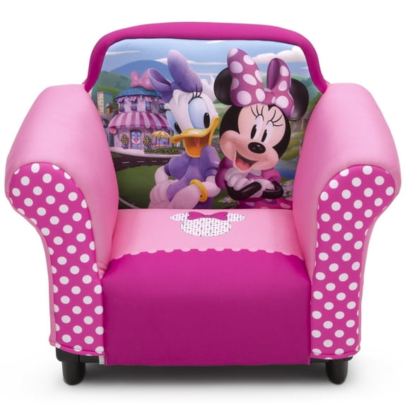 Delta Children Disney Minnie Mouse Kids Upholstered Chair with Sculpted Plastic Frame
