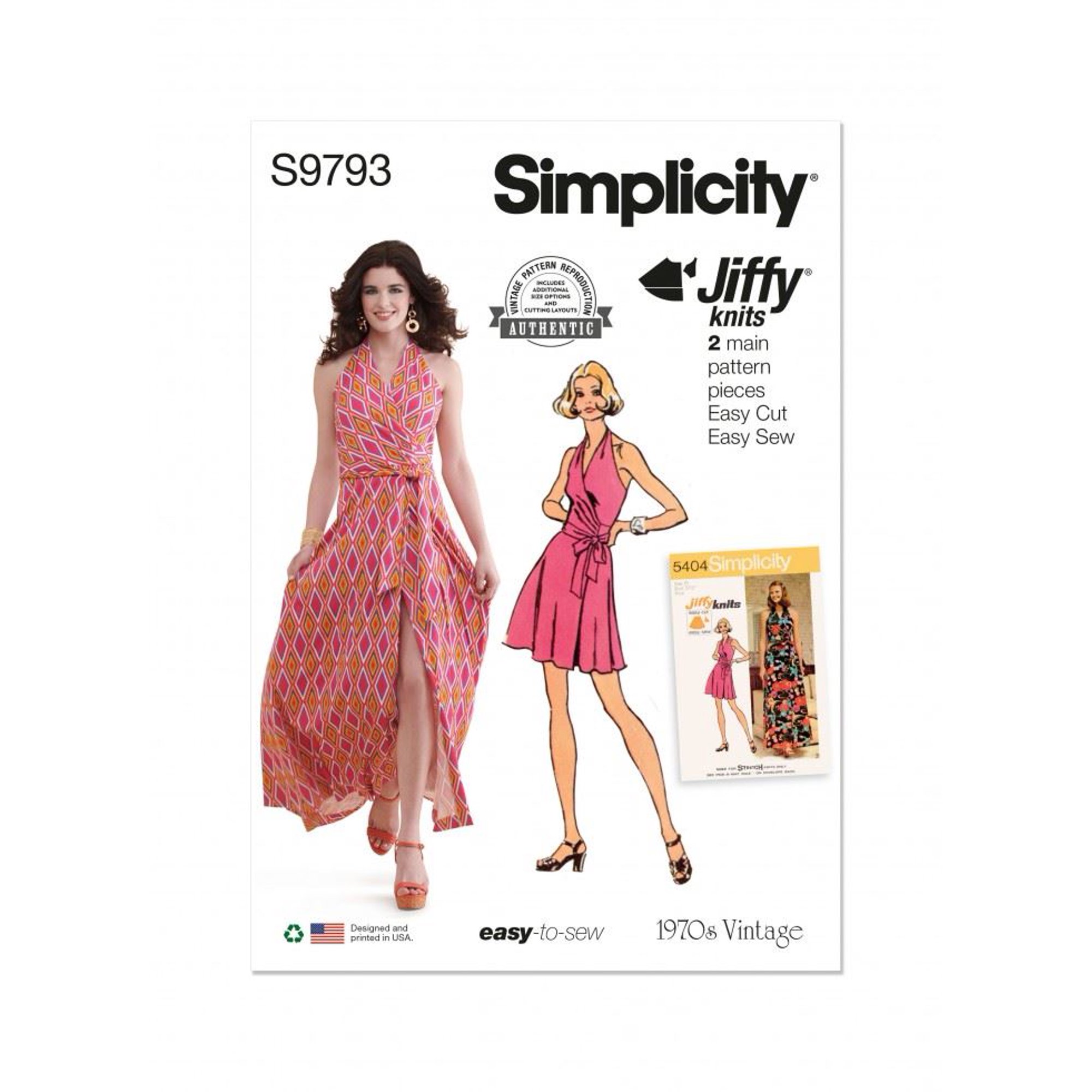 Simplicity Sewing Pattern 9793 - Dresses and Vintage Style for Women - K5 (8-10-12-14-16) - Easy