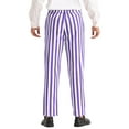 thumbnail image 3 of INSPIRE CHIC Striped Dress Pants for Men's Straight Leg Color Block Business Trousers 32 Purple White, 3 of 5