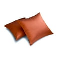 thumbnail image 2 of The HomeCentric Decorative Lumbar Pillow Cover Rust Pack Of 2, 12"x26" (30x65 cm) Art Silk Plain & Solid Oblong Pillow Cover, Solid Modern Style - Rust Luxury, 2 of 5