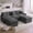 Gray, variant on YOKWOK 41.3" Single Lounge Chair with Movable Ottoman, Modular Corduroy Sofa Chair with Pillow, Comfortable Single Seater Sofa, Black