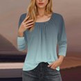 thumbnail image 2 of Blusas para las Mujeres Casual 3/4 Manga Impresa Camiseta Superior, Blusa Ligera para Diario, Fecha, Compras Y Primavera Otoño Desgaste, 2 of 5