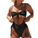thumbnail image 3 of Gibobby Trajes de Baño Mujer Completo Traje de baño de una pieza acolchado con vendaje Push Up para mujer, conjunto de Bikini, traje de baño(Negro,G), 3 of 4