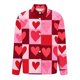 thumbnail image 5 of TaTaai Ladies Satin Blouse Long Sleeve Valentines Day Print Button Down Lapel Collar Silky Shirt Loose Fit Romantic Top Gift, 5 of 7