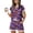 Dark Purple, variant on Womens Halloween 2 Piece Sets Skull Bat Crew Neck Horror Tops Matching Pumpkin Ghost Pleated Funny Shorts, S