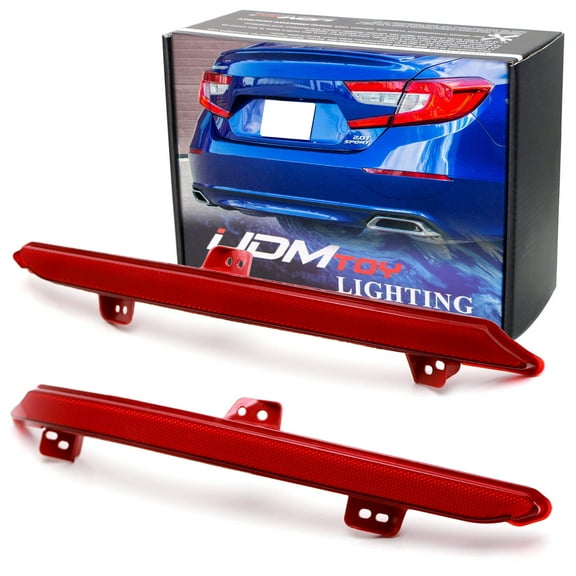 OEM-Red Rear Bumper Reflector Lens Replacements For 2018-2022 Honda Accord Sedan, OE-Spec LH RH Assembly