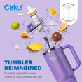 thumbnail image 5 of Cirkul 30oz Travel StrawSip Double-Wall Insulated Stainless Steel Tumbler with Handle, Orchid Shimmer (Light Purple Sparkle), 5 of 15