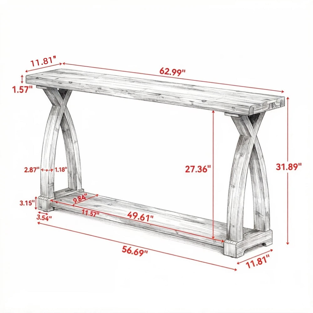 Long Console Table, Slim Narrow Entryway Table, Modern Industrial Accent Table, Sturdy Metal Frame Sofa Back Display Table, Multifunctional Hallway Console for Living Room, Bedroom, Foyer