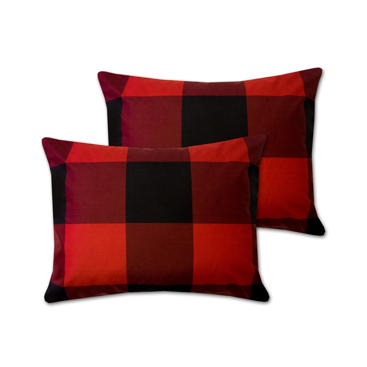 8 Piece Buffalo Check Bed in a Bag Red/Black Comforter and Black Sheet Set King