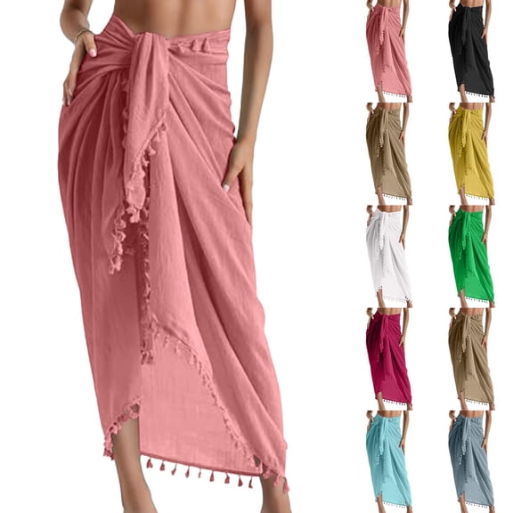 Sarong Wraps for Women Beach Cover Up Bikini Bathing Suit Swimsuit Scarf Pareo Beach Wrap Skirt Coverups Sky Blue One Size