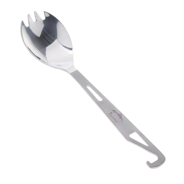 Cubiertos de utensilios de camping, utensilios de viaje de 3 en 1 portátiles, abridor de botellas de de tenedor, vajilla multifunción dentado Macarena cuchara de mango largo