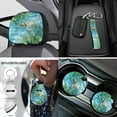 thumbnail image 4 of Uorisanigo Tropical Turtle Car Seat Cover Seat Protector 18 PCS, with Steering Wheel Cover Armrest Covers Cushion Seatbelt Pads Cup Holder Coaster Headrest Handbrake Gear Shift Covers Key Chains, 4 of 7