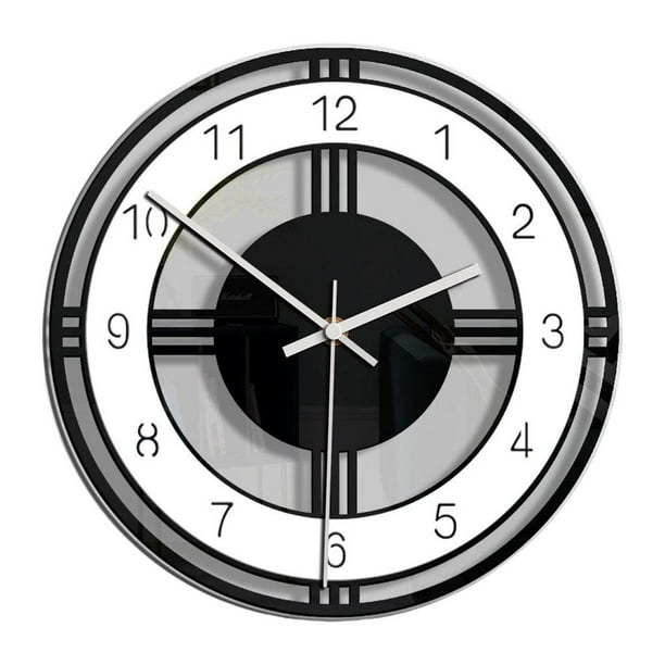 Reloj de pared silencioso Serenable de 11 pulgadas, sencillo y creativo, sin tictac para el dormitorio y el hogar. B