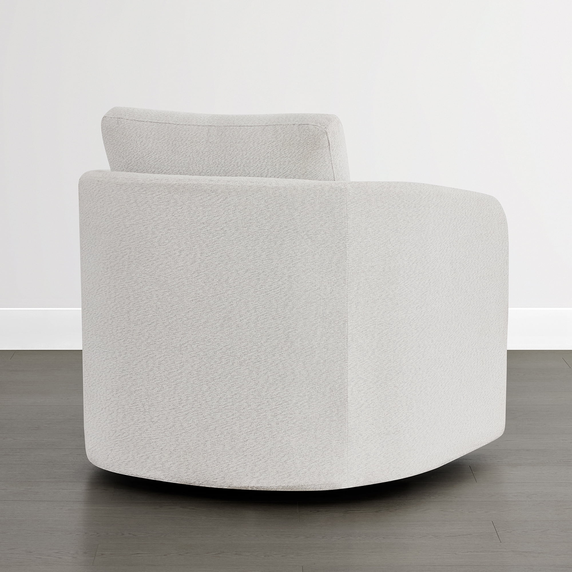 Spruce & Spring Modern Upholstered Swivel Barrel Accent Chair with Removable Slipcover White, Single Chair