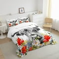 thumbnail image 3 of Highland Cow Comforter Set Twin, Red Poppy Floral Bedding Set for Teens Adult, Hummingbird Western Funny Animals Quilt Set Cattle Bull Cattle Wild Animals Farmhouse Down Comforter, 3 of 5
