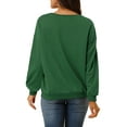 thumbnail image 3 of INSPIRE CHIC Women's Sequin Shiny Star Crew Neck Party Long Sleeve Sweatshirt Top Deep Green S, 3 of 6