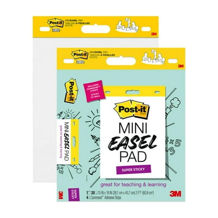 UPC: 0638060653081 | Post-it Self Stick Portable Easel Pad  White  15  x 18   2 Count