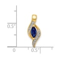 thumbnail image 4 of 14K Yellow Gold Charm Pendant Sapphire Marquise Blue Diamond Round, 4 of 4