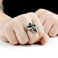 thumbnail image 1 of Men's Stainless Steel Punk Gladiator Ring Gladiator Style Ring Helmet Nordic Pagan Viking Rings, 1 of 6