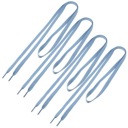 Unique Bargains Canvas Shoes Sneakers Wide Flat String Shoelaces Shoe Lace Light Blue 4pcs