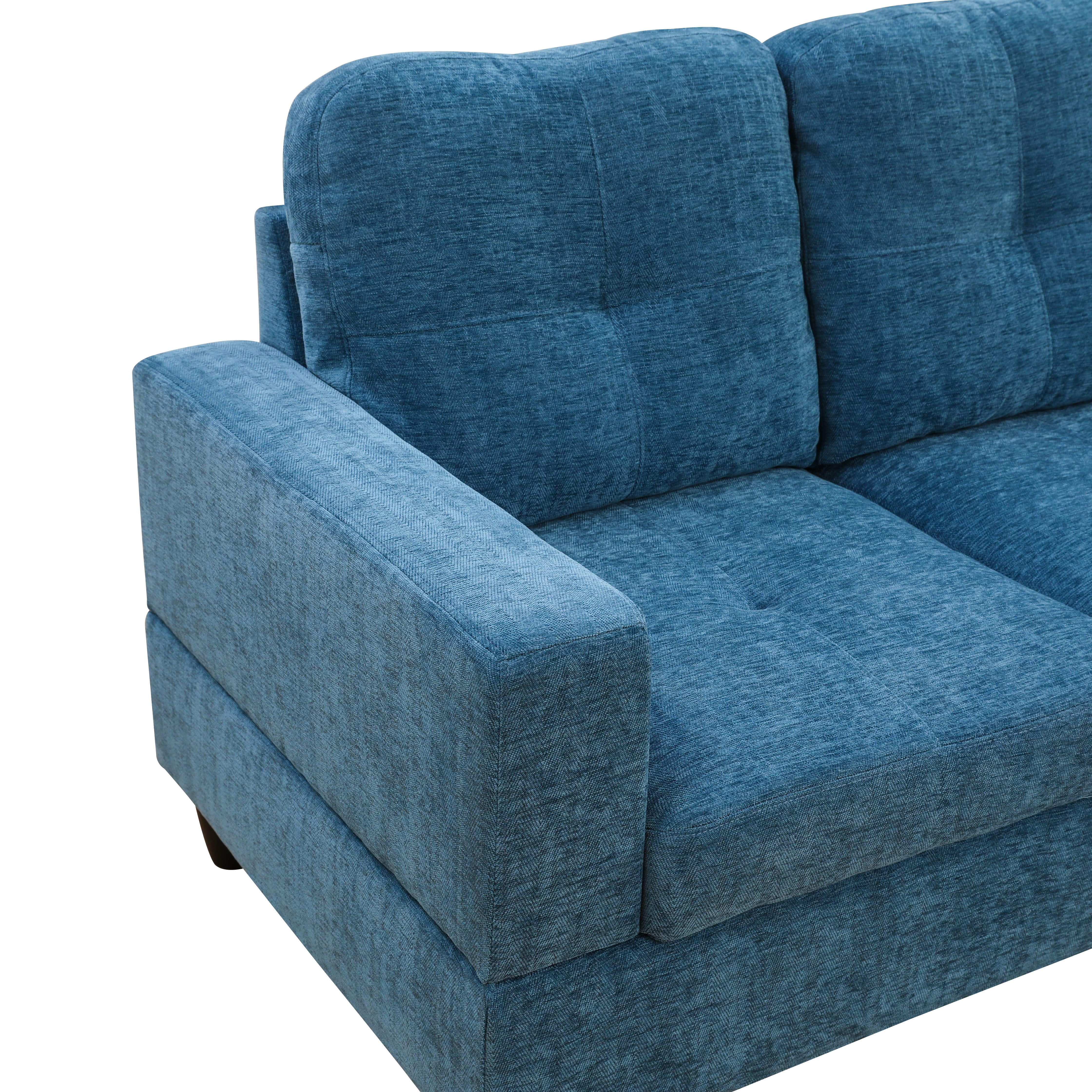MAYEERTY Modern Adult 3-Piece Couch Set - Blue Vibrant Color, Lively Living Room Seating Decor