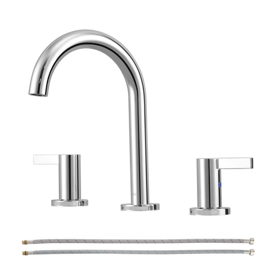 PARLOS Widespread 2-Handle Bathroom Sink Faucet,Polished Chrome