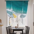 thumbnail image 3 of Dark Teal Beach Balloon Curtains for Windows, Bedroom Curtains 54 Inch Length, Summer Sea Waves Coastal Nautical Tie Up Curtains Panels Thermal Insulated Bathroom Curtains Window 42"x54", 3 of 8