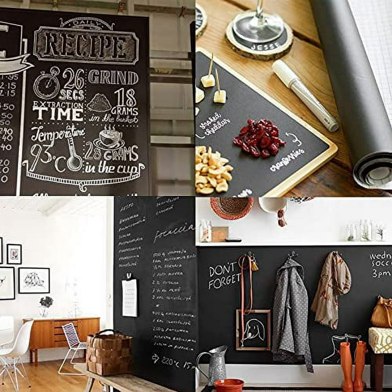 Chalkboard Wallpaper,Large Chalkboard Wall Sticker,Self Adhesive DIY  Contact Paper Roll,Chalk Wallpaper Peel and Stick for Home Office Classroom  Cafe