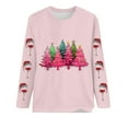 thumbnail image 3 of Babysbule Christmas Sweatshirt for Women Fashion Women's Christmas Printed T-shirt Long Sleeves Blouse Round Neck Casual Tops Sweatshirt, 3 of 4