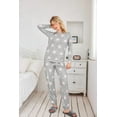 thumbnail image 3 of Ekouaer Womens Jogger Pajama Sets Long Sleeve Sleepwear Round Neck Nightwear Soft Pjs Lounge Sets with Pockets, 3 of 7